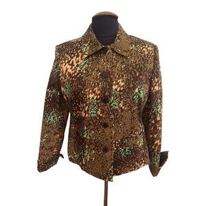 Russell Kemp Petite Women's Abstract Print Button-Up Jacket, Size PL